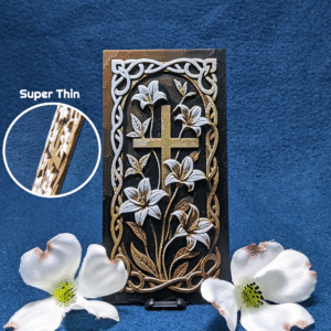 3D Effect Flower Cross Bookmark - HueForge Style Flower Cross- Realistic Textured Illusion - Ultra-Thin 3D Printed Book Accessory